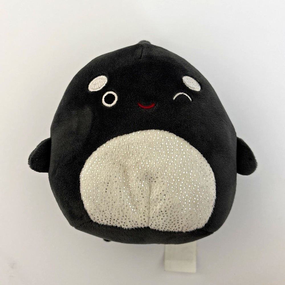 Squishmallow 5" Kai the Orca Whale Winking Sparkle Belly Plush